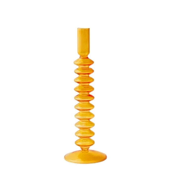 Handmade Nordic Glass Candlestick – Retro Candle Holder & Vase