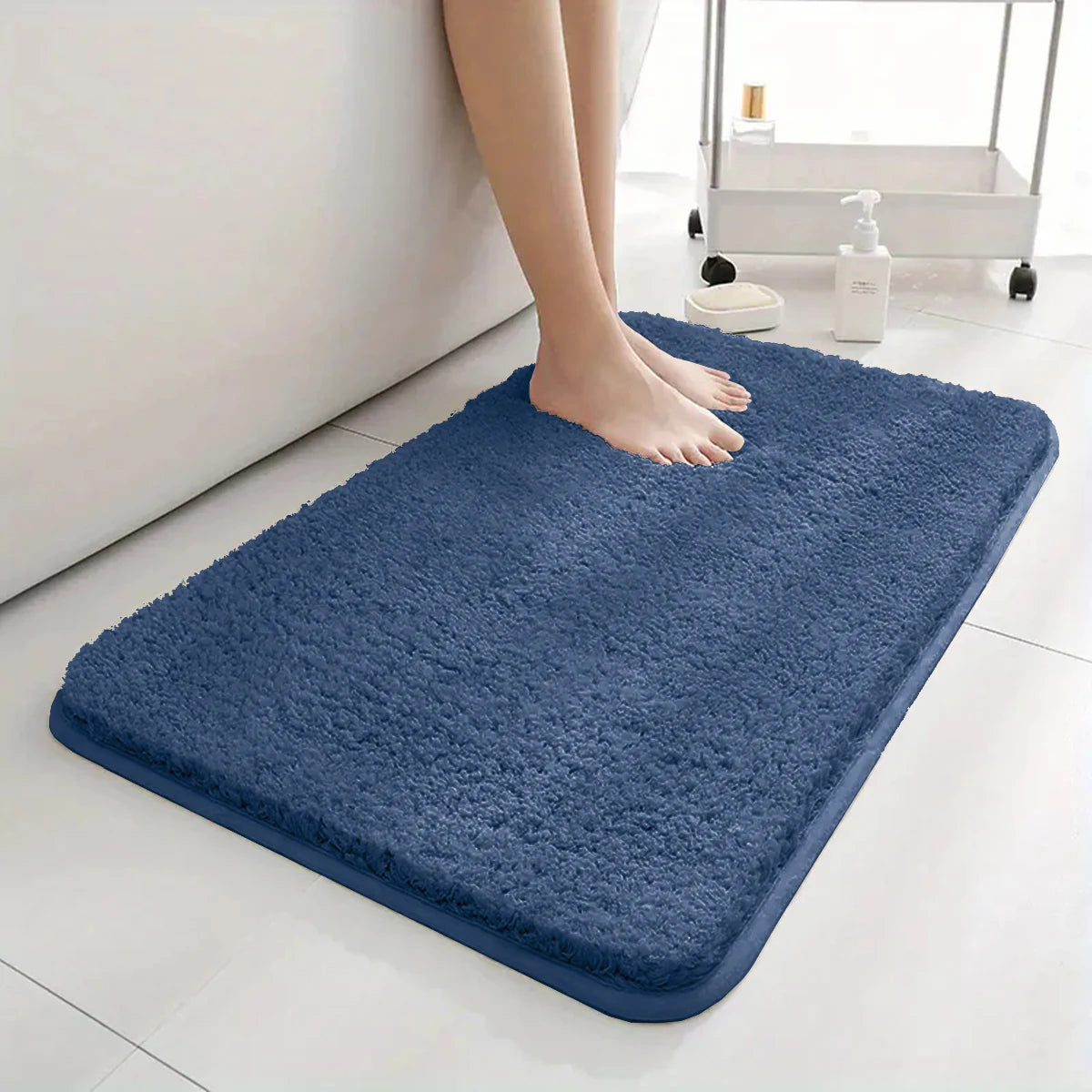 Super Water-Absorbent Anti-Slip Bathroom Floor Mat, Long Hair Friendly Bath Mat for Bedroom & Home