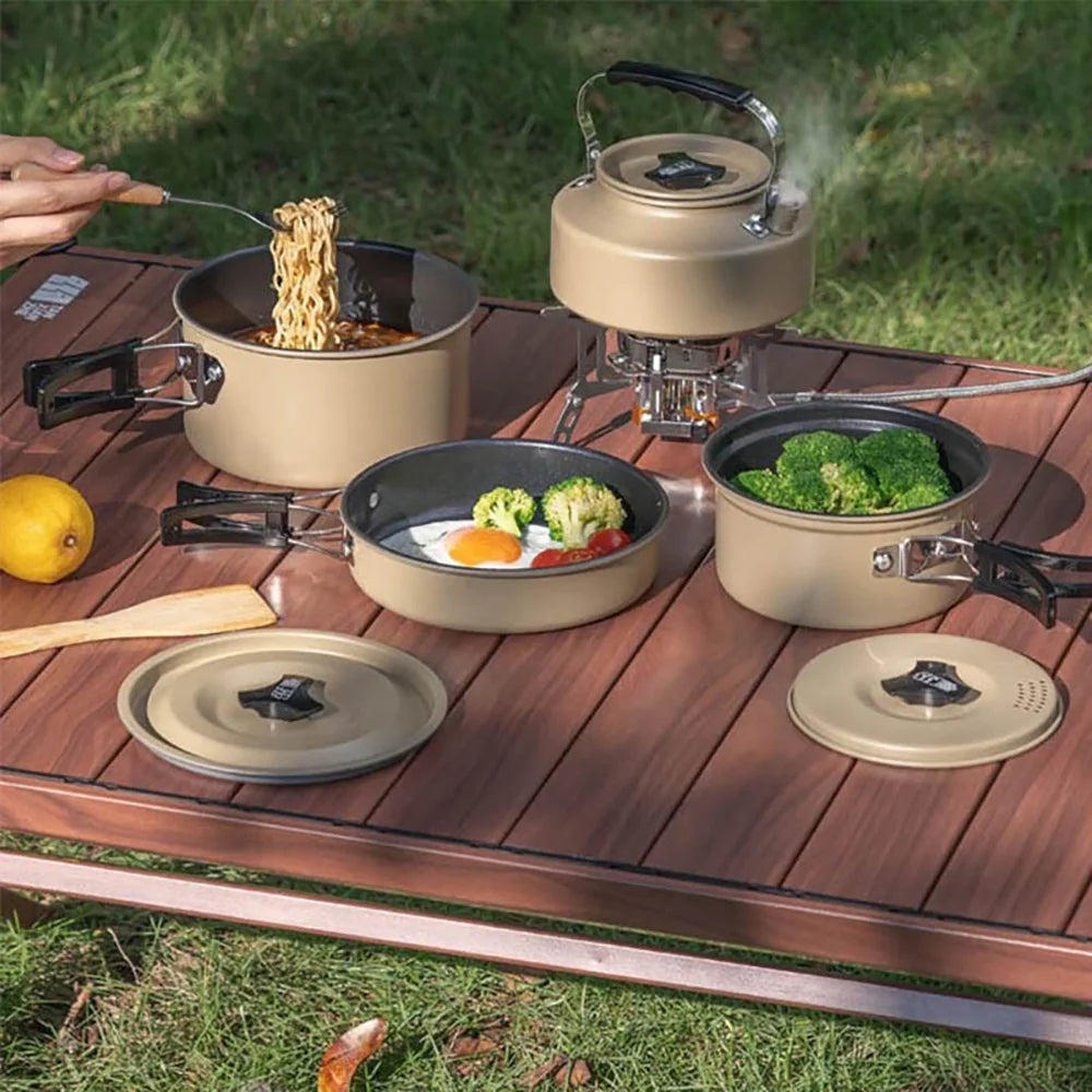 Eco-Friendly 9-in-1 Portable Camping Cookware Set – Lightweight & Durable