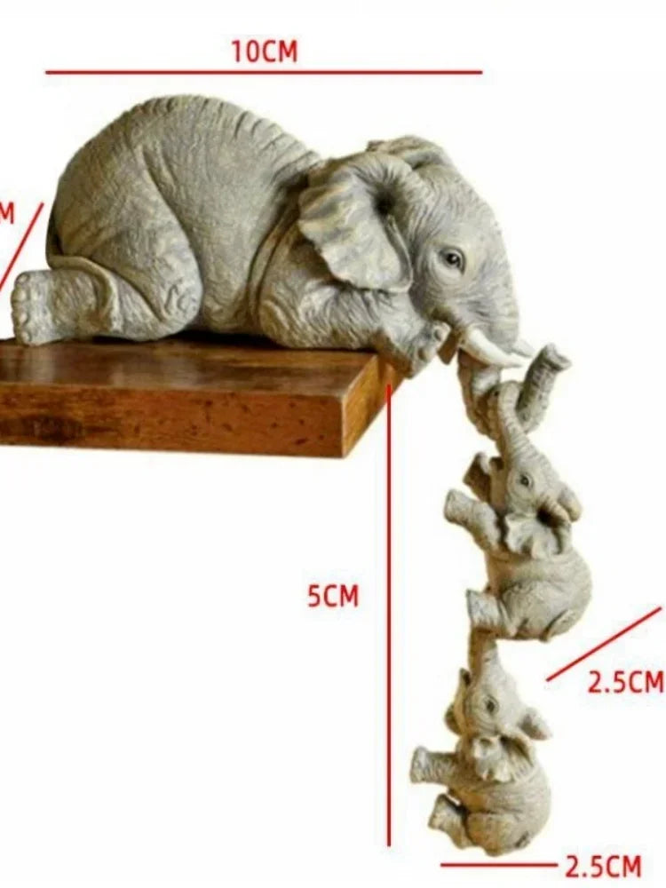 3pcs Cute Elephant Figurines Resin Animal Home Décor Gift Set