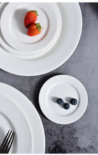 Round Ceramic Plate – Solid Porcelain Tableware for Home & Hotel