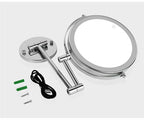 8 Inch Wall Mounted Makeup Mirror with USB Charging and 10X Magnification