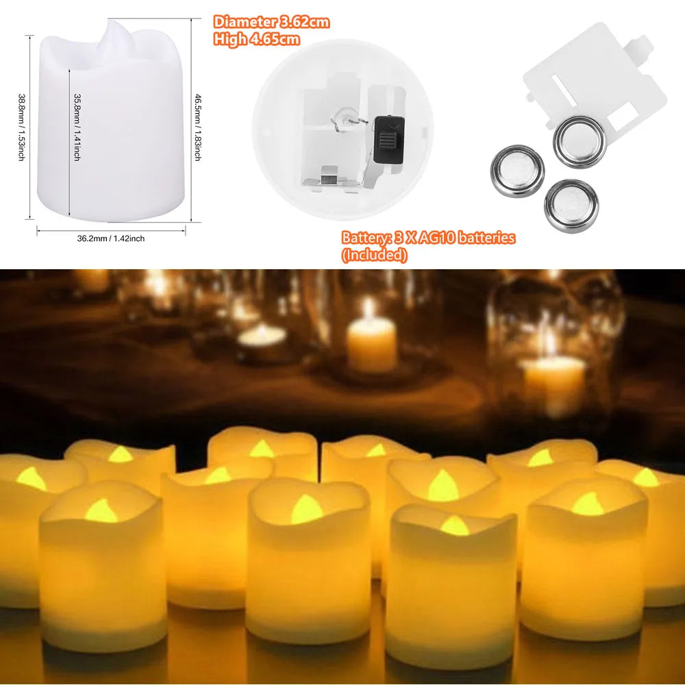 Flameless LED Pillar Candle Lamp Realistic Battery Operated