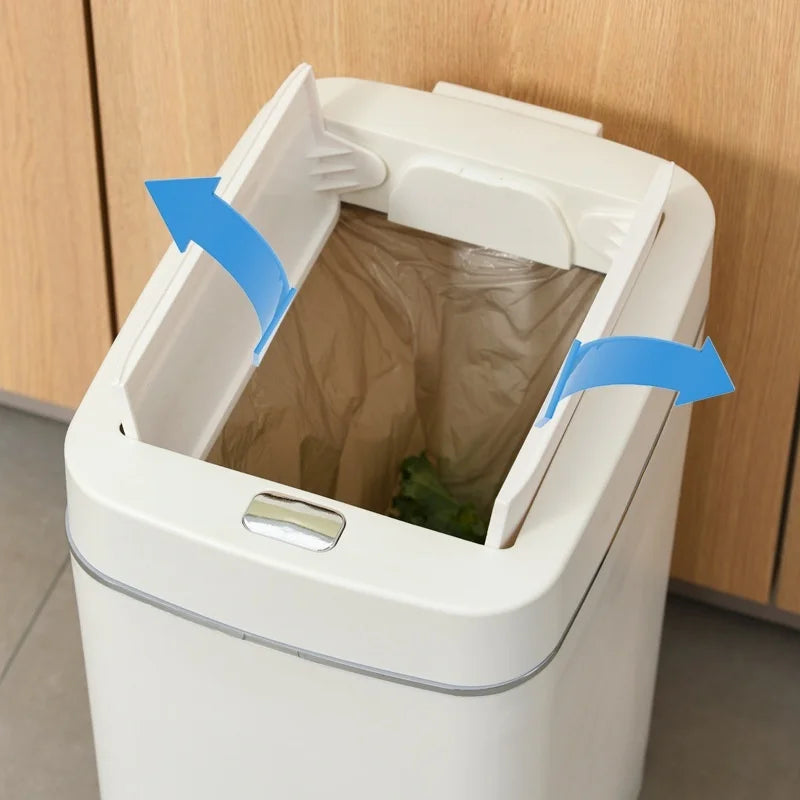 Large Capacity Pedal Trash Can for Bathroom & Living Room, Silent Slow-Close Foot-Operated Waste Bin
