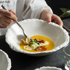 ZIZI FISH Porcelain Soup Bowl – Simple Solid White Design