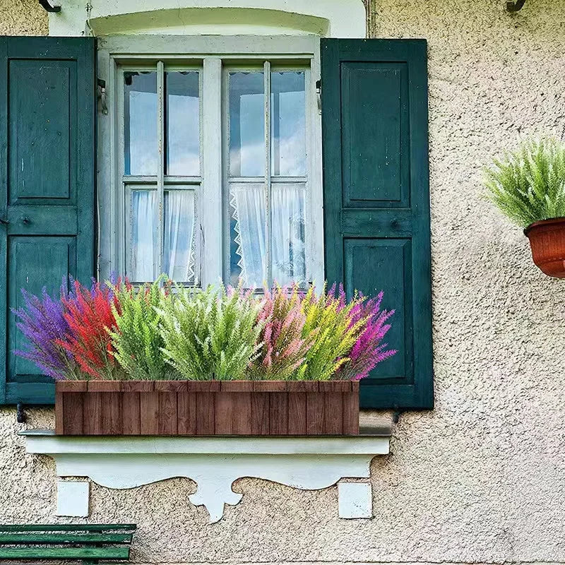 5-Branch Artificial Lavender – Plastic Faux Flowers for Home & Outdoor Decor