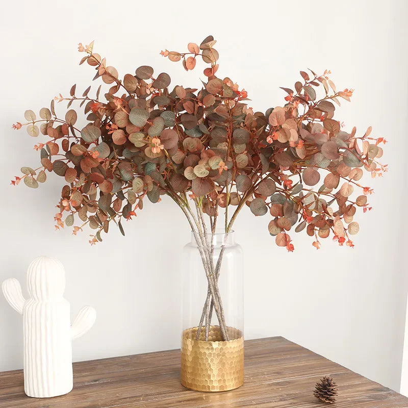 70cm Artificial Autumn Eucalyptus Leaf Plant Wedding & Home Decor