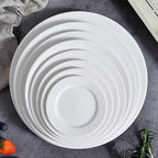 Round Ceramic Plate – Solid Porcelain Tableware for Home & Hotel