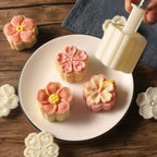 Mooncake Mold Set – Flower-Shaped Plastic Press for Baking & Fondant