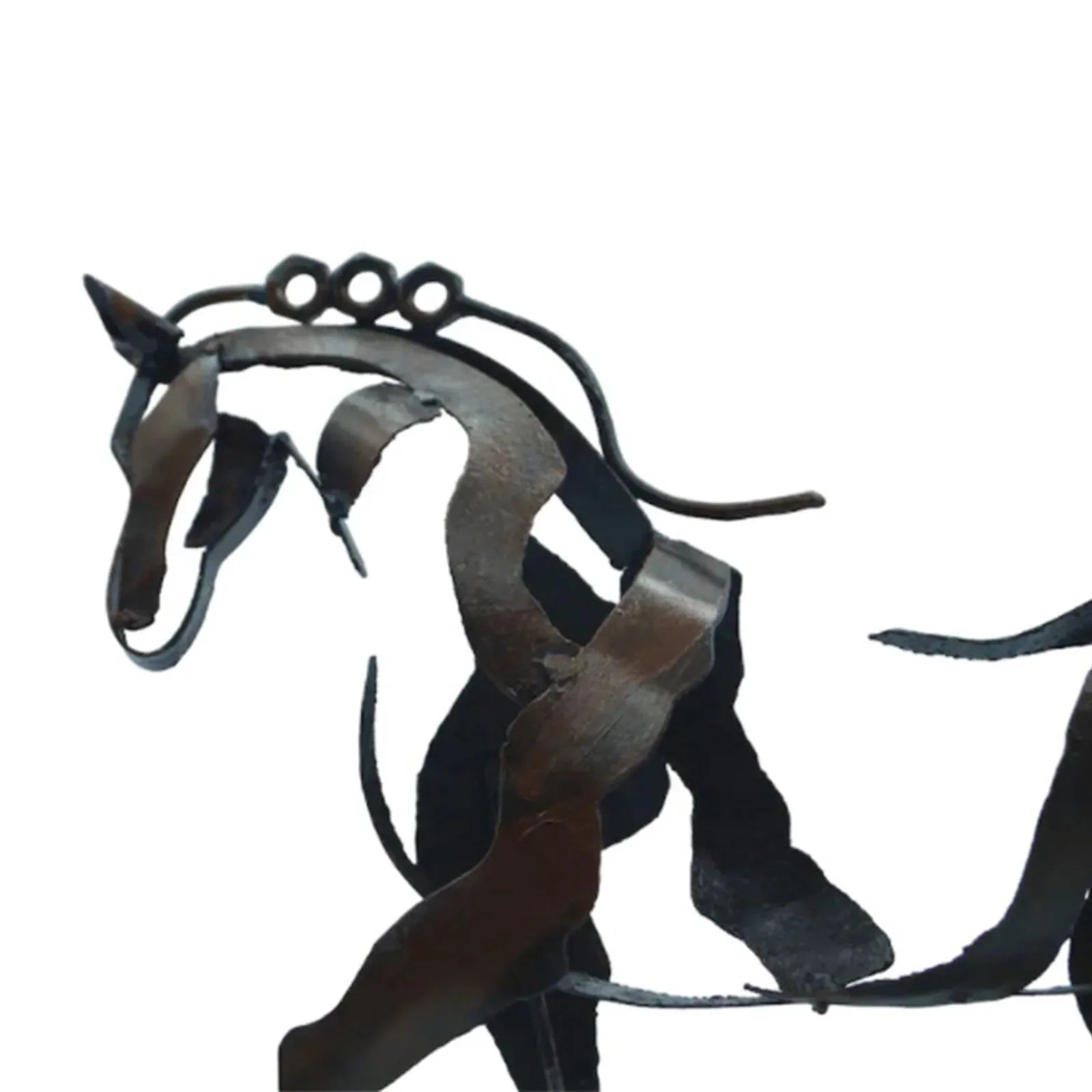 Handmade Metal Horse Sculpture Modern Abstract Animal Decor