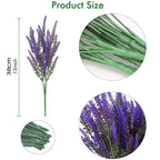 5-Branch Artificial Lavender – Plastic Faux Flowers for Home & Outdoor Decor