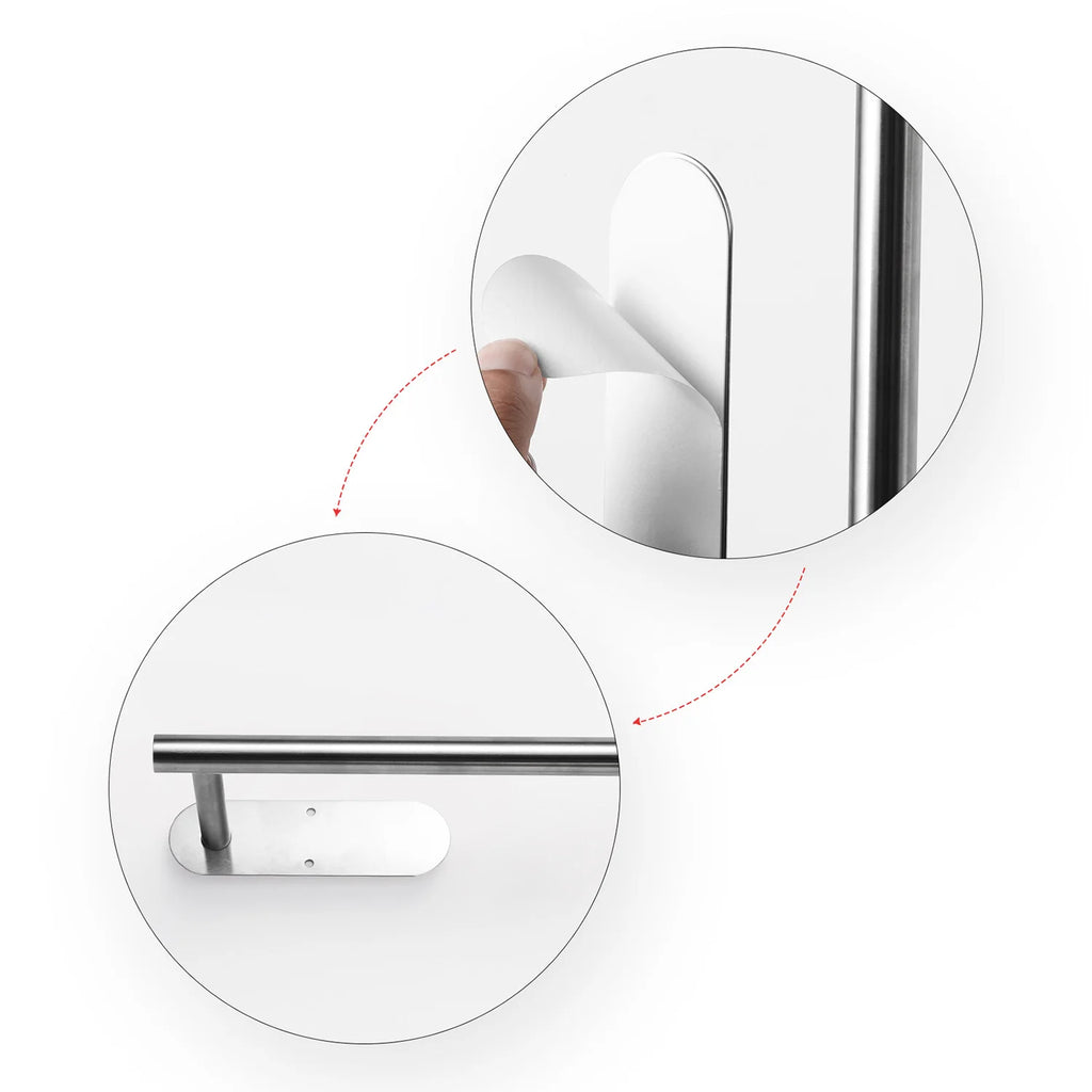 Adhesive Stainless Steel Toilet Paper Holder Wall-Mount Tissue Rack Bathroom Accessories