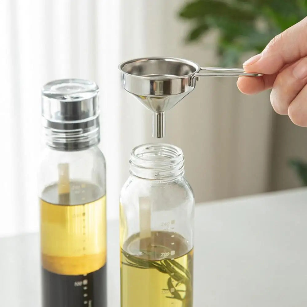 Stainless Steel Mini Funnel – Long Handle Liquid & Powder Pouring Tool