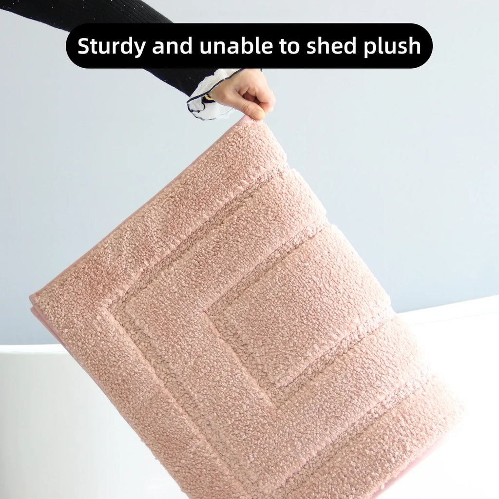 Plush Back-Shaped Bathroom Floor Mat – Anti-Slip Absorbent Foot & Entrance Mat