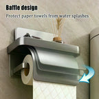 Drill-Free Wall-Mounted Aluminum Toilet Paper Holder Bathroom & Kitchen Tissue Rack