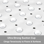 Non-Slip Corner Shower Mat 54x54cm – Rubber Suction Cup Bath Mat with Drain Holes & Massage Foot Surface