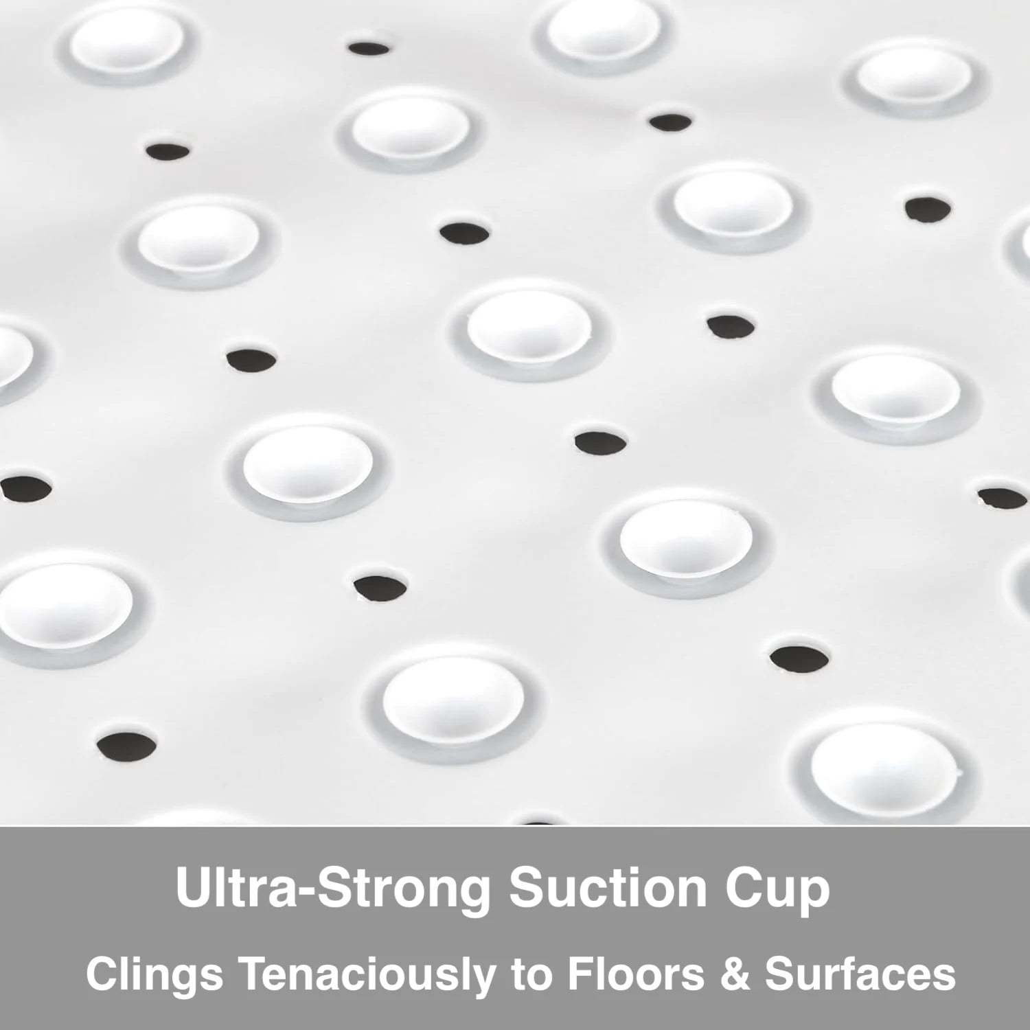 Non-Slip Corner Shower Mat 54x54cm – Rubber Suction Cup Bath Mat with Drain Holes & Massage Foot Surface