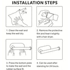 Punch-Free Adhesive Stainless Steel Paper Towel & Toilet Holder