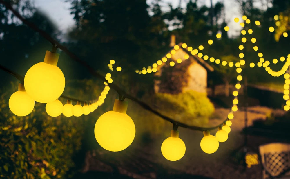 Solar LED Ball String Lights 5M IP65 Waterproof Holiday Decor