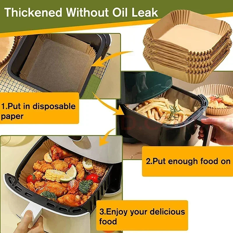 Air Fryer Disposable Parchment Paper – Non-Stick, Eco-Friendly Liners