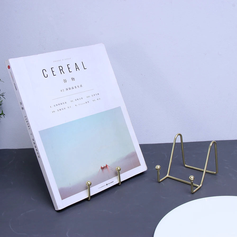 Golden Metal Desktop Storage & Display Rack Picture Holder Stand