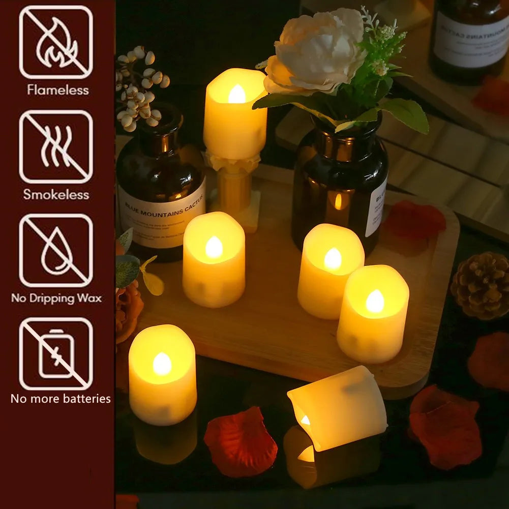 Flameless LED Pillar Candle Lamp Realistic Battery Operated