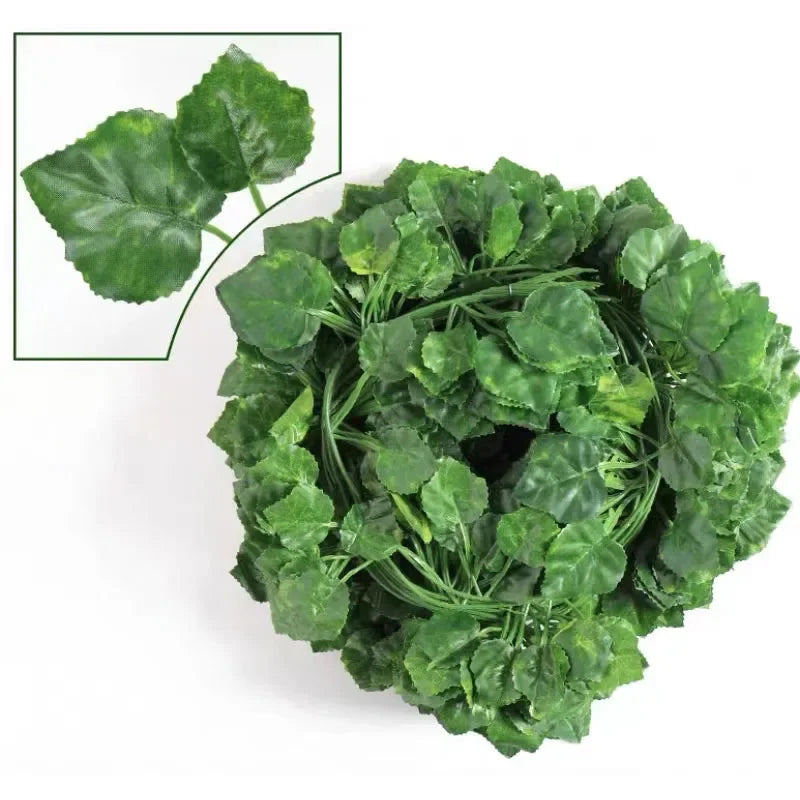 2/80M Artificial Green Leaves Ivy Vine Garland – 30pcs