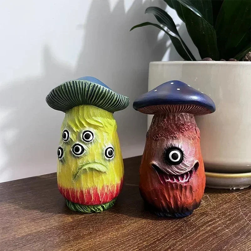 Funny Halloween Skull Mushroom Resin Sculpture Home & Garden Decor
