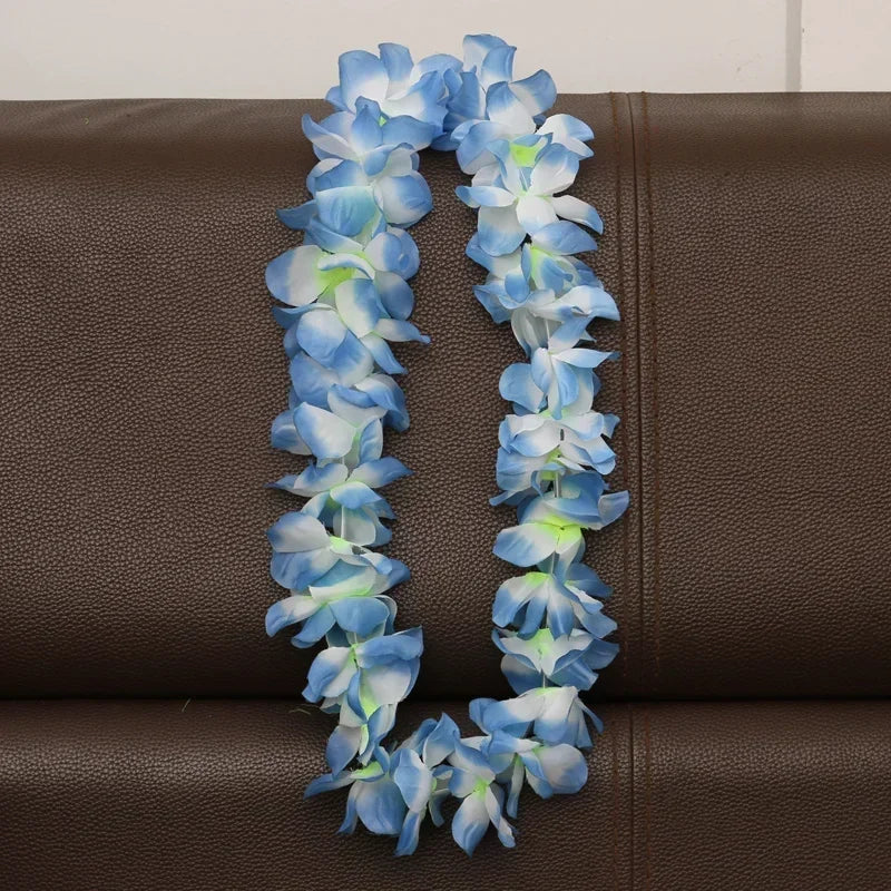 Artificial Hawaiian Flower Necklace Leis Heart-Shaped Garland Decor