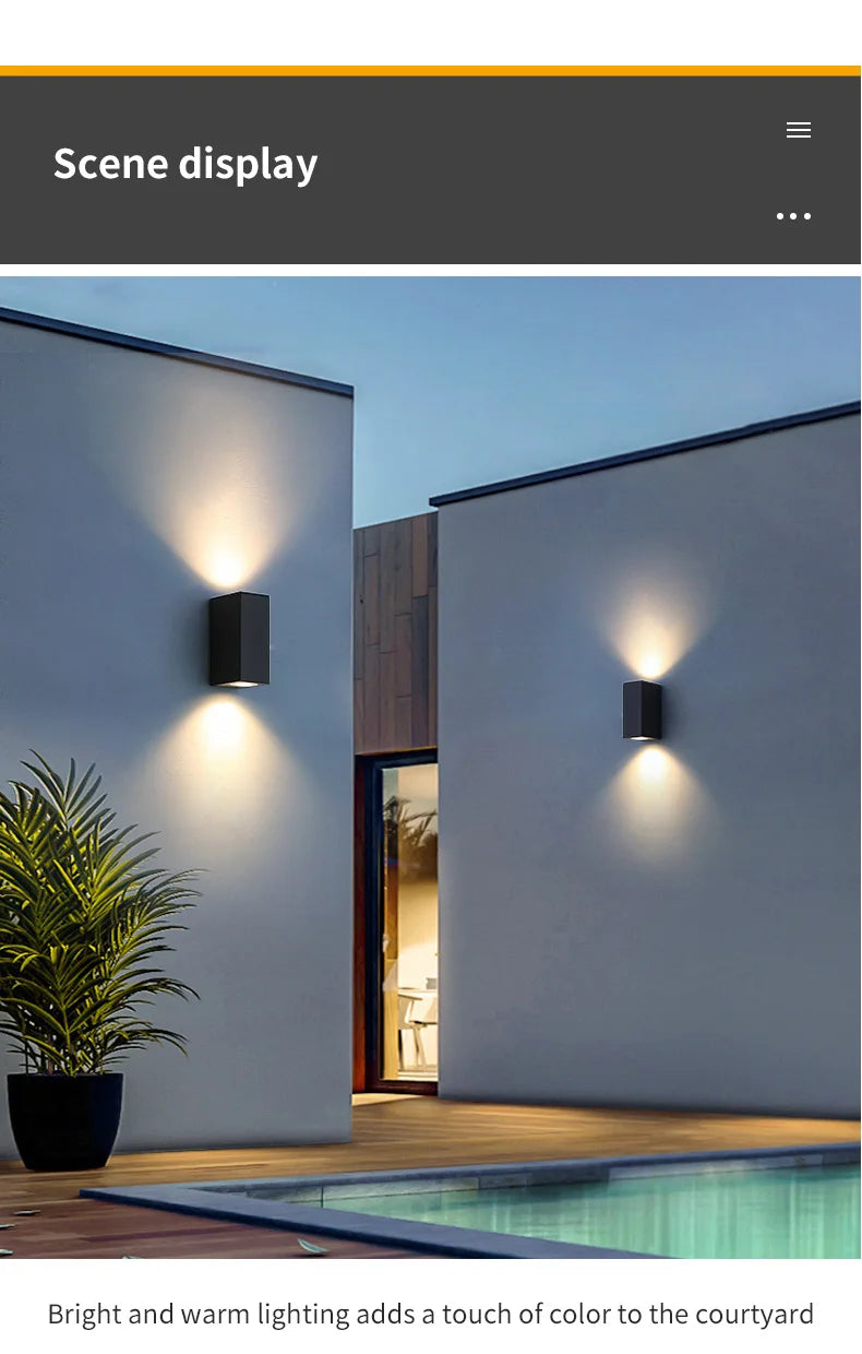 Modern Outdoor Wall Lamp GU10 IP65 Waterproof Aluminum