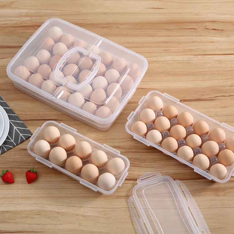 Reusable Plastic Egg Storage Box – Airtight & Stackable