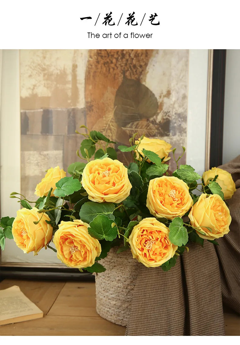 45cm Artificial Silk Rose Flower Indoor Home Decor for Events