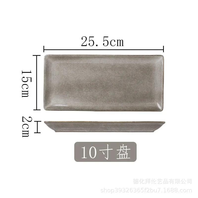 Japanese Irregular Ceramic Plate – Solid Color Dinnerware for Home Use