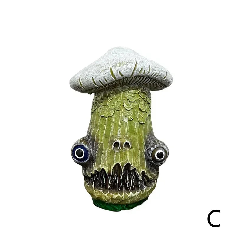 Funny Halloween Skull Mushroom Resin Sculpture Home & Garden Decor
