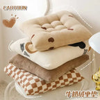 Rectangular Cartoon Velvet Seat Cushion – Memory Foam Comfort Pad