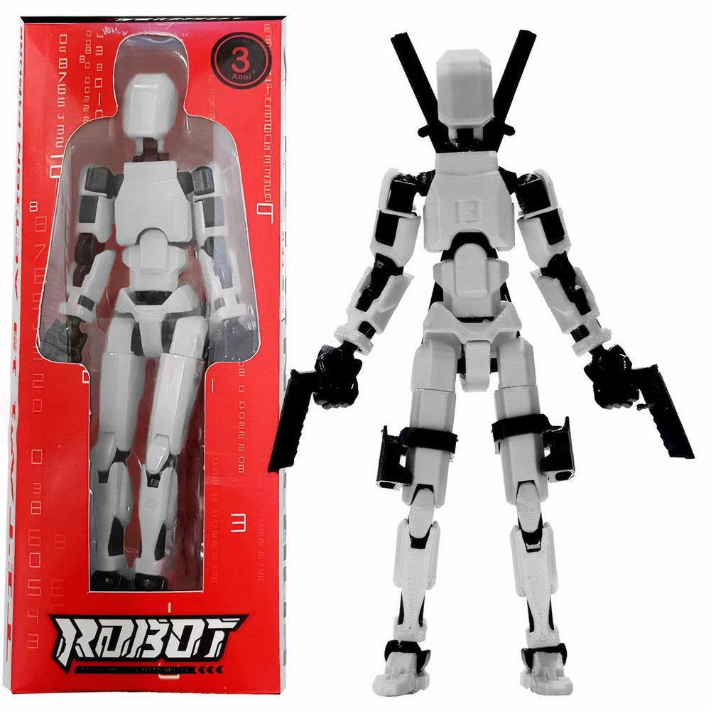 3D Printed Multi-Jointed Action Figure Poseable Robot Toy for Kids & Adults
