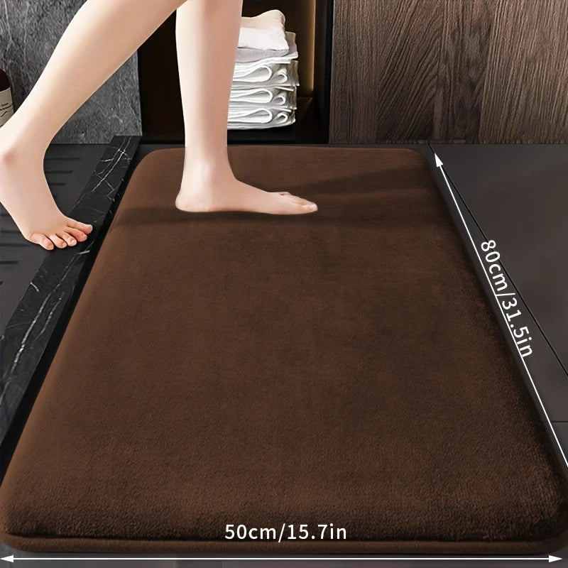 Super Absorbent Coral Fleece Bathroom Mat – Non-Slip, Quick-Dry, Soft and Comfortable Floor Mat for Bathroom and Door