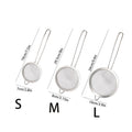 3-Piece Stainless Steel Fine Mesh Strainer Set with Handle & Hook – Colander Sifter for Juice, Soy Milk & Kitchen Use