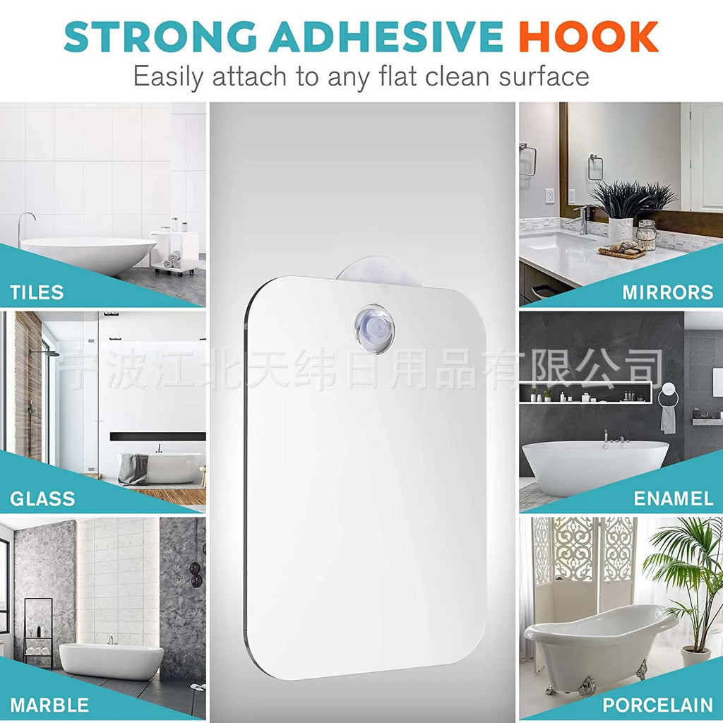 Fogless Acrylic Mirror for Shower, Travel, and Bathroom Grooming Tools
