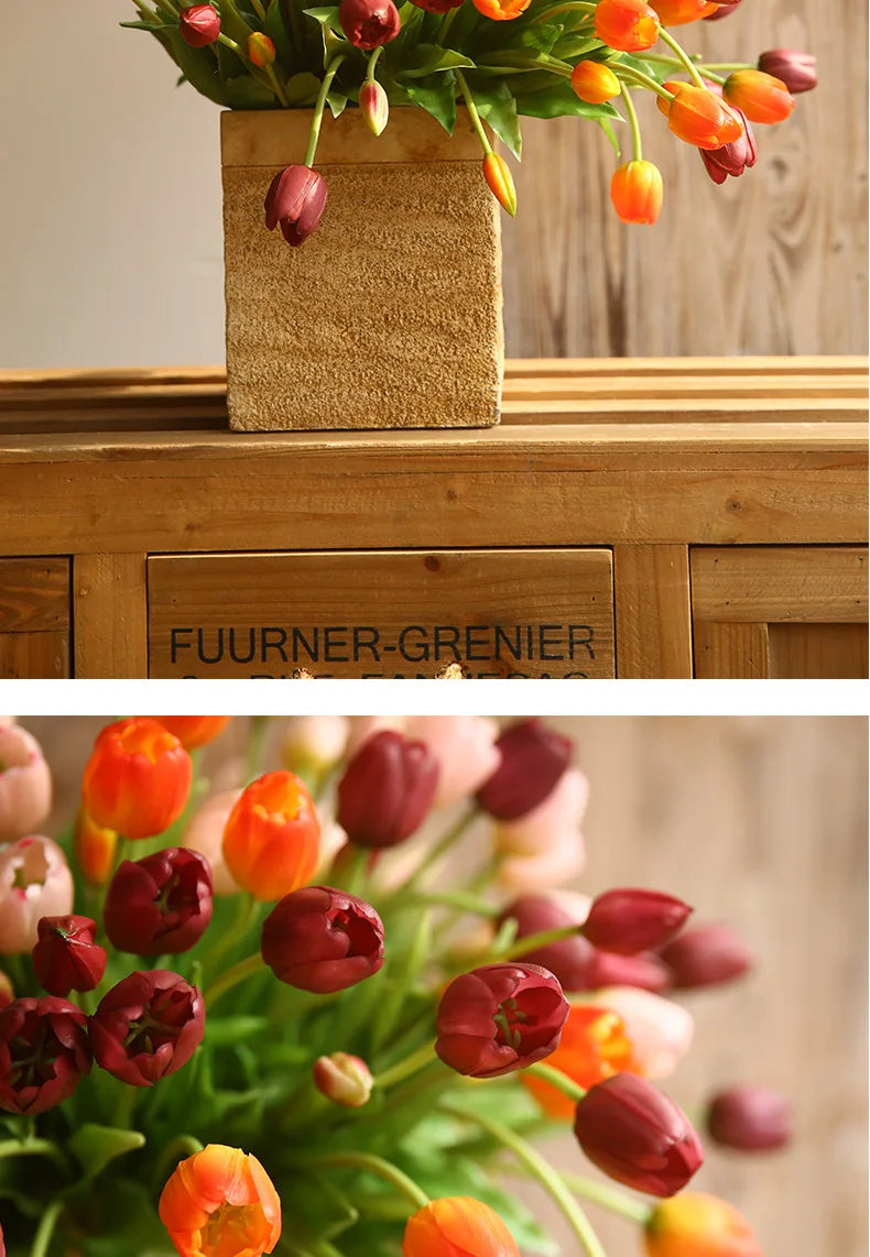 40cm Five-Headed Artificial Tulip Bouquet – Nordic Style