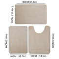 Three-Piece Bathroom Mat Set Non-Slip Microfiber Absorbent Floor Rugs Soft and Comfortable