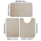 Three-Piece Bathroom Mat Set Non-Slip Microfiber Absorbent Floor Rugs Soft and Comfortable
