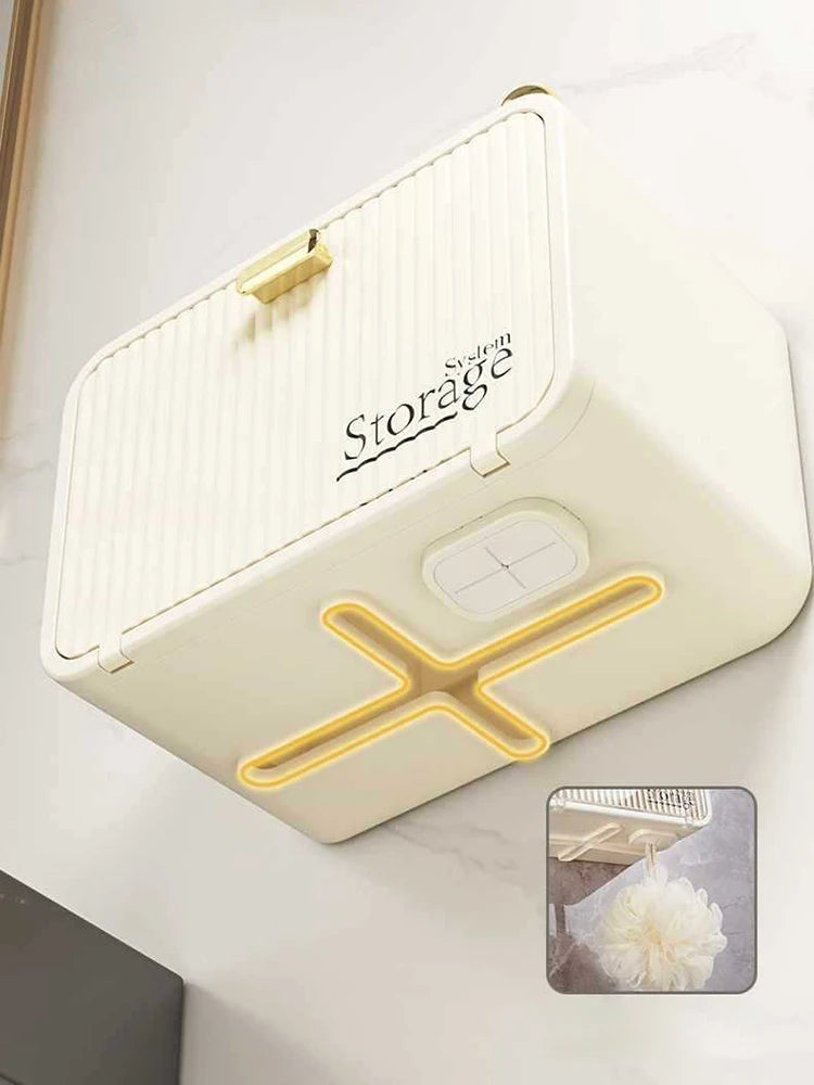 Wall-Mounted Transparent Waterproof Tissue Box Toilet & Bathroom Roll Paper Organizer