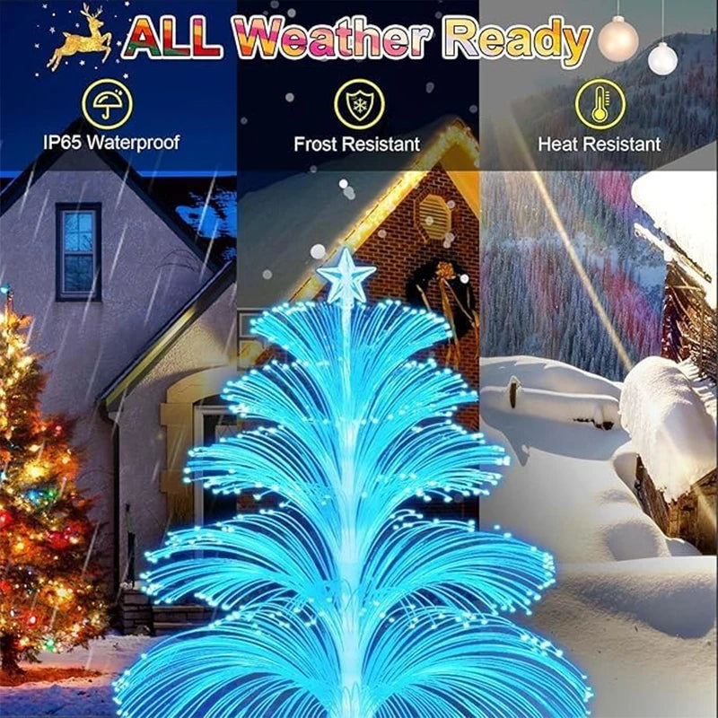Solar Christmas Tree Lights 5M 7-Color RGB Outdoor IP65 Waterproof LED