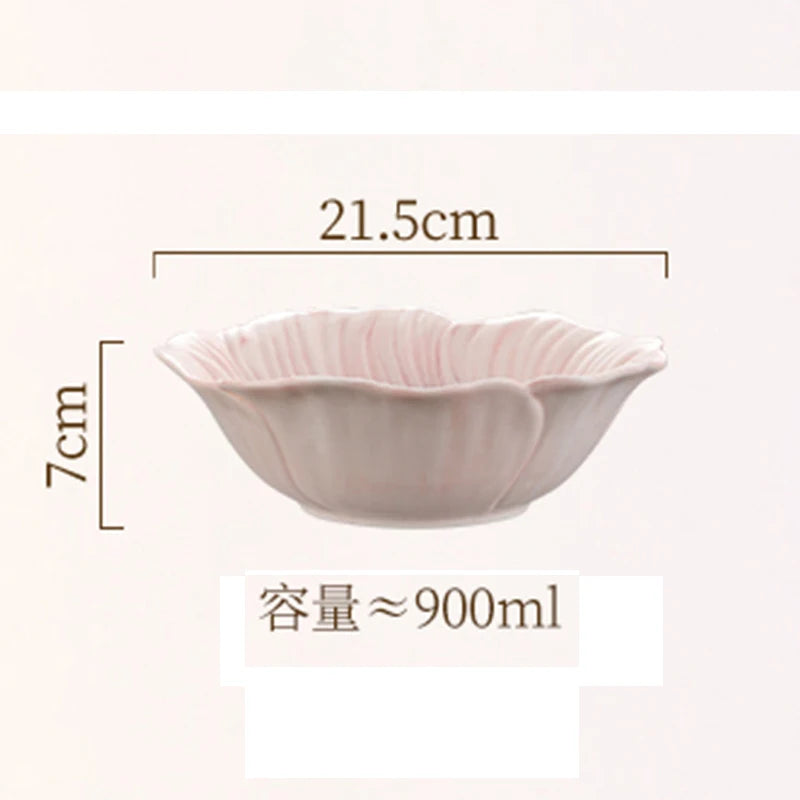 Relief Purple Floral Ceramic Plate – Flower Shaped Durable Tableware