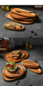 Round Wooden Serving Tray – Natural Wood Craft