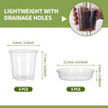 5PCS Transparent Hydroponic Plant Pots with Saucers