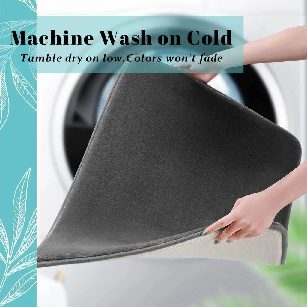Absorbent Coral Velvet Bathroom Mat – Non-Slip Anti-Skid Floor Mat for Bathroom & Home