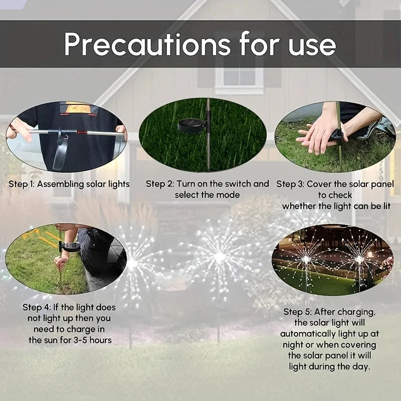Solar LED Garden Lights Copper Wire DIY Holiday Waterproof Outdoor Decor