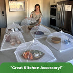 Eco-Friendly 17” Pop-Up Picnic Food Covers – Mesh Umbrella Tent